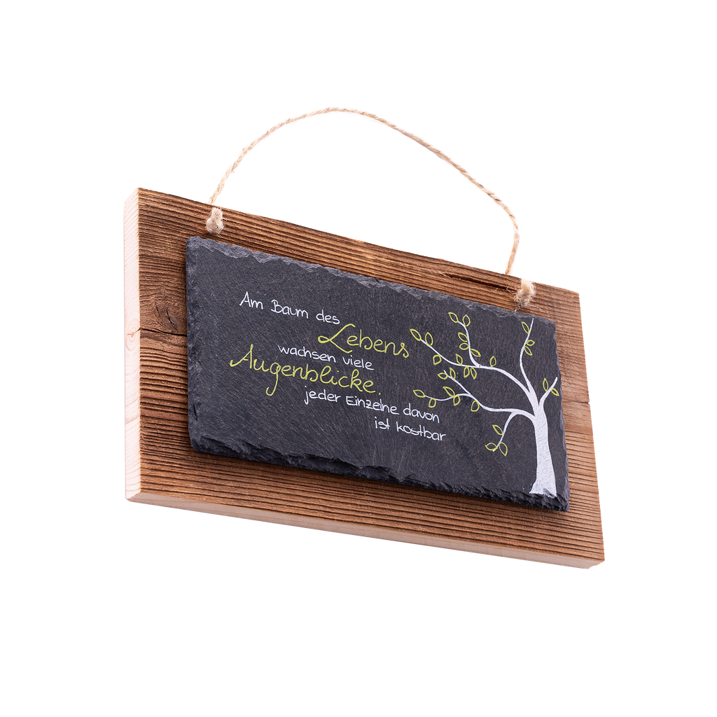 Schiefertafel „LIEBLINGSINSEL USEDOM“ – 22 X 8 Cm, Mit Juteband, Wetterfest, Lasergravur
