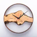 Wuhrzel Nr. 205 - Geräuschlose Wanduhr, Apfelholz massiv, rund, ø 30 cm, mit Stahlring