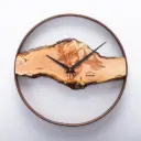 Wuhrzel Nr. 207 - Geräuschlose Wanduhr, Apfelholz massiv, rund, ø 30 cm, mit Stahlring